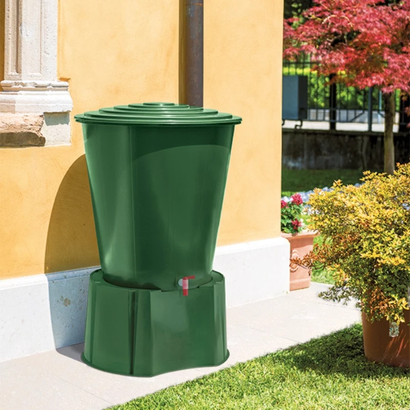 STEFANPLAST regenton 210L met deksel en kraan Ø76,5x84cm groen