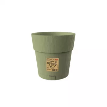 STEFANPLAST Ethica bloempot met schotel, 20 cm, groen