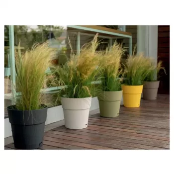STEFANPLAST Ethica bloempot met schotel Ø40x39cm wit