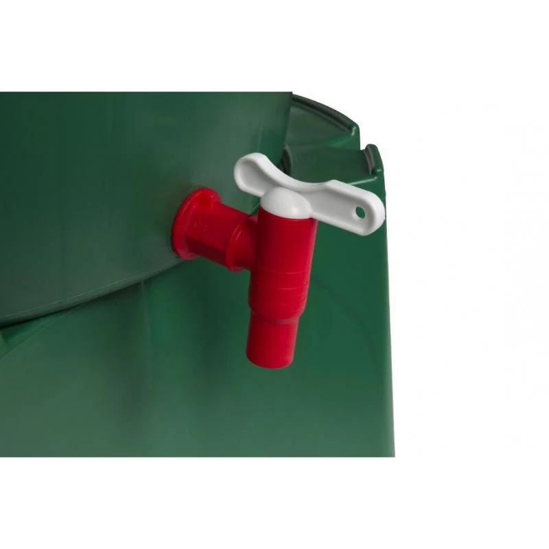 STEFANPLAST regenton 310L met deksel en kraan, groen, Ø80x97cm