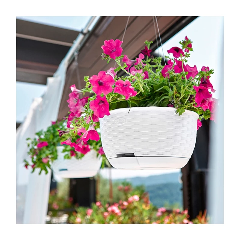 STEFANPLAST hangbloempot Natural Ø30x14,5cm wit
