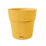 STEFANPLAST Ethica ronde bloempot met schotel, 25 cm, mosterdgeel