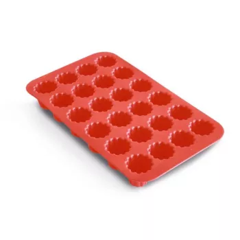 GUARDINI Juliette mini-muffinbakvorm met 24 holtes van siliconen, rood, 17 x 28,5 x 3,5 cm