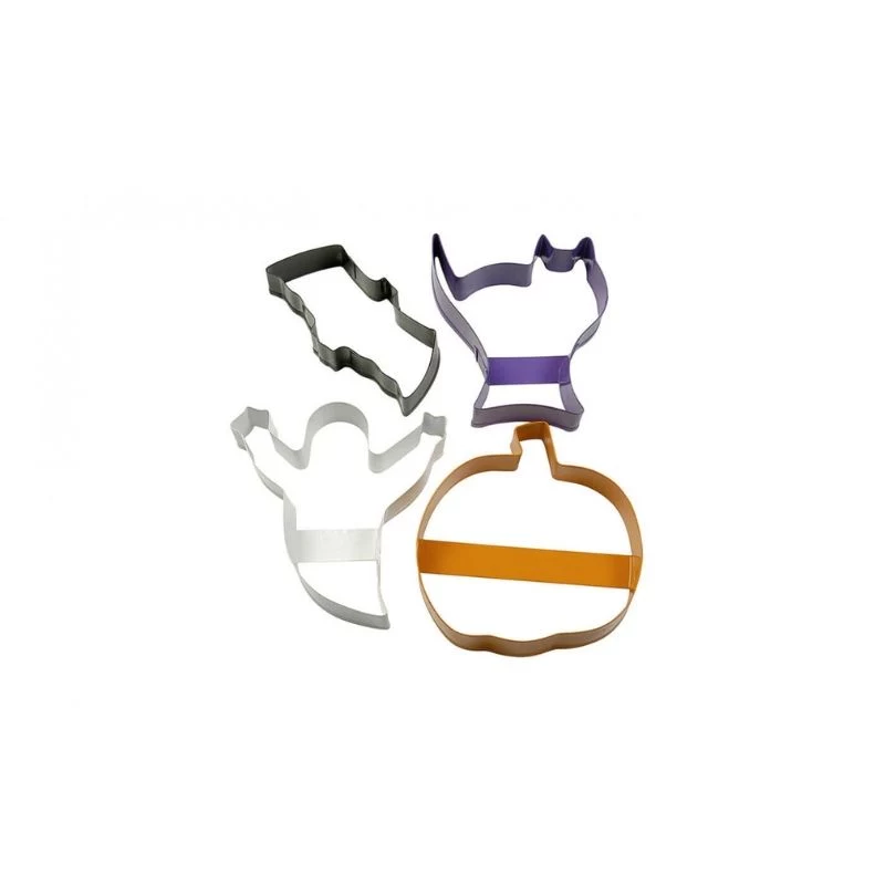 GUARDINI Halloween koekblikken set van 4, 10 x 2 cm, ronde koekblikken van blik