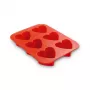 GUARDINI Hearts 6-holtes siliconen bakvorm, rechthoekig, wit