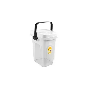 STEFANPLAST bewaarcontainer voor huisdierenvoer 2,5 kg 7 L 23x19x31 cm, transparant/wit