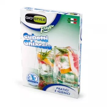 GIOSTYLE ijsblokjeszakjes 30 stuks, 18 blokjes per zakje, 20x14 cm, zelfsluitend, voedselveilig PE, transparant