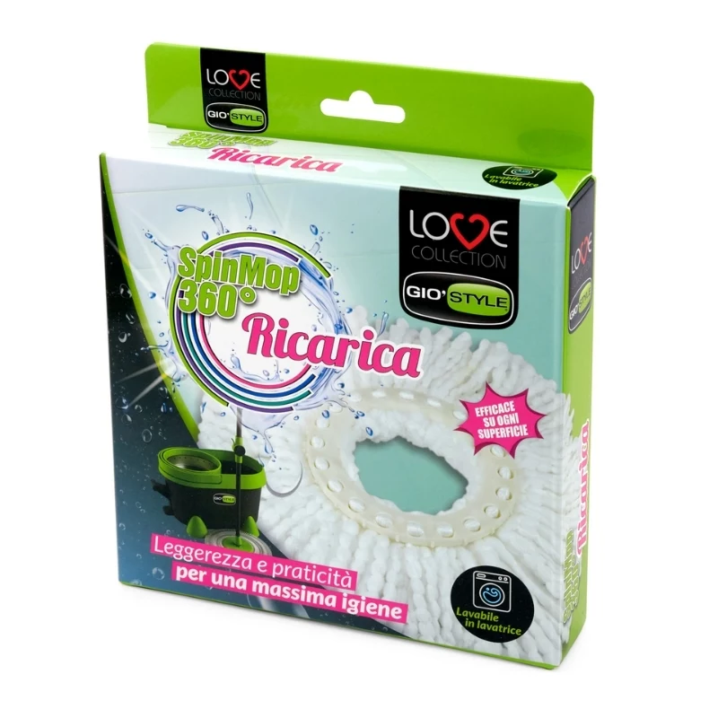 GIOSTYLE vervangbare microvezel wismopkop voor Vileda Love Spin Mop 360°