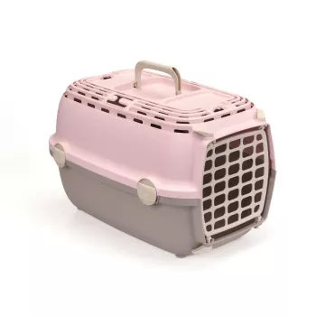 STEFANPLAST transportbox Horizon 1 met kunststof deur 48x32x30cm roze/grijs