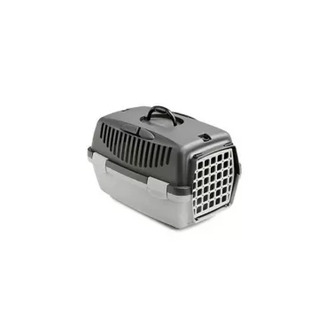 STEFANPLAST Transportbox Gulliver 1 met kunststof deur 48x32x31cm donkergrijs/lichtgrijs
