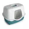 STEFANPLAST Tres Chic kattenbak met kap en actief koolfilter, wit/groen, 56x39x39 cm