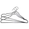 ORDINETT 3-delige antislip kledinghangers van vinylgecoat staal, zilver, 42 cm