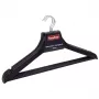 SAUBER kledinghangers van hout, 3-pack, donker oppervlak, 360° draaibare haak, broekbeugel