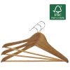 ORDINETT kledinghangers van hout, 6-delige set, beukenhout, 44,5 cm, natuurlijk oppervlak, draaibare haken