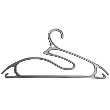 ORDINETT kledinghangers 5 stuks kunststof 5-in-1 collectie 42 cm zilver