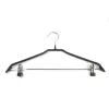 ORDINETT kledinghangers met clips 2 st. staal/vinyl antislip 44 cm zwart