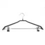 ORDINETT kledinghangers met clips 2 st. staal/vinyl antislip 44 cm zwart