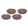 GUARDINI taartjesvorm set 4 st. Rossana Ø12x1,9cm antiaanbak staal antraciet