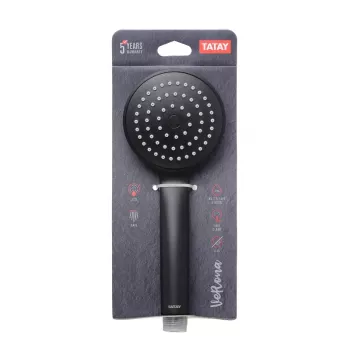 TATAY Verona handdouche Ø10cm, 1 straalsoort, matzwart