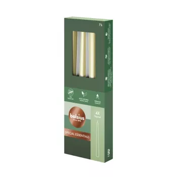 BOLSIUS tafelkaarsen 4-pack zilver 245/24 mm