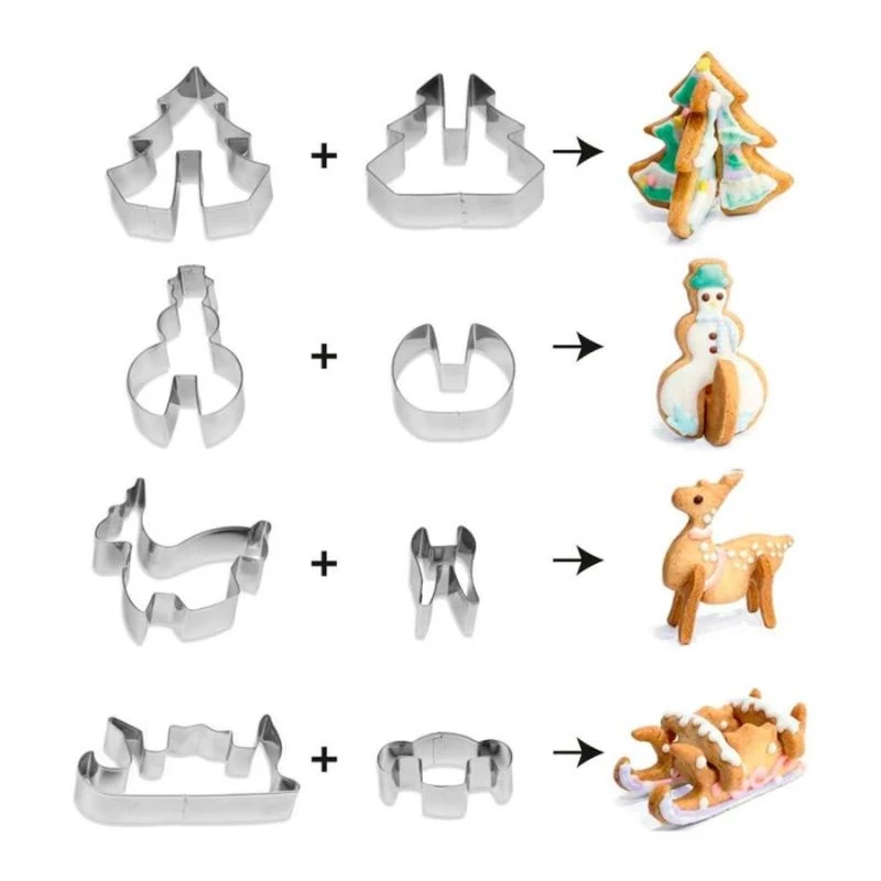 GUARDINI 3D peperkoek bakvormset met 4 vormen in een doos 21 x 12,5 x 2 cm