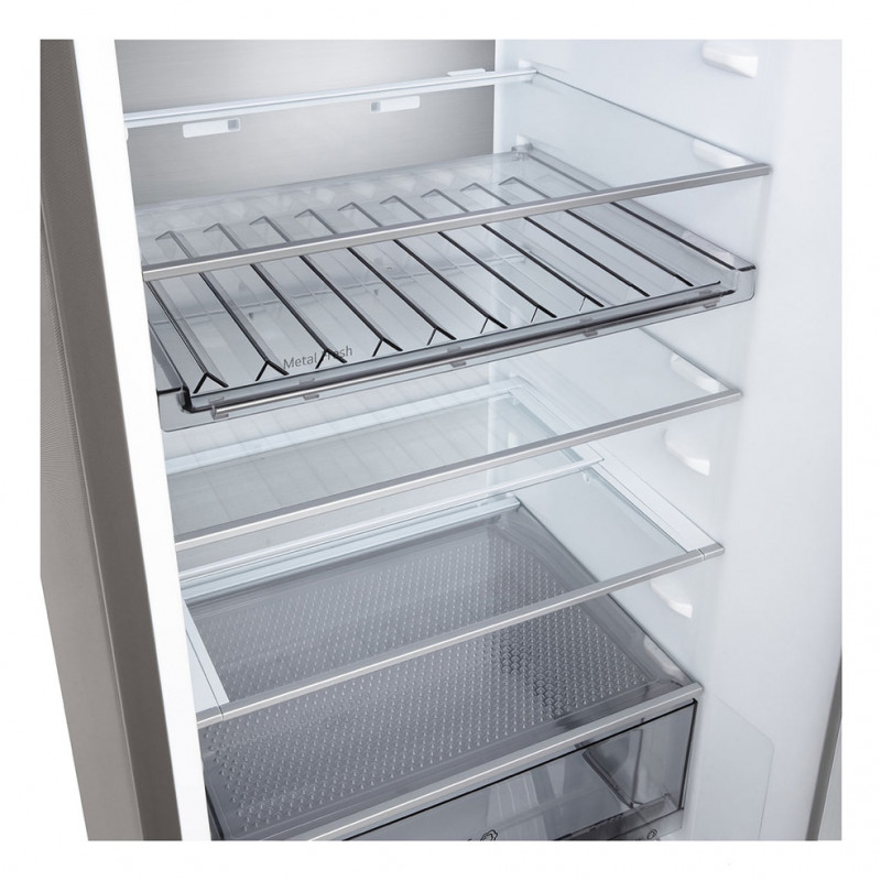 LG GBBS525APY koelkast met vriezer onderaan, 375 L Total No Frost, zilver