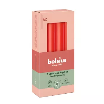 BOLSIUS tafelkaarsen 8-pack rood 170/20 mm