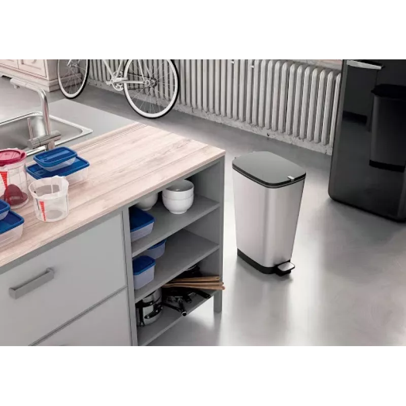 KIS Pedal Bucket Metallic Chic Bin M 25L staal