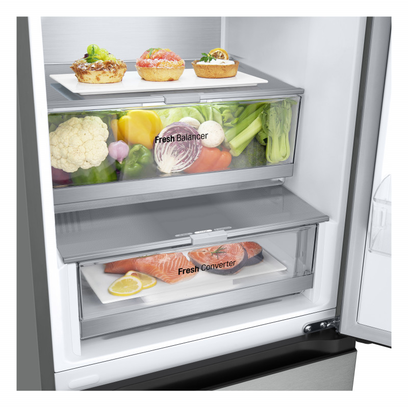 LG GBV7280AMB Series 7 koel-vriescombinatie, hoogte 203 cm, energieklasse A, zilver
