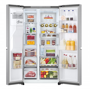 LG GSLE91MBAB L-Series side-by-side koelkast (Amerikaans), hoogte 179 cm, energieklasse B, dispenser voor crushed ice/ijsblokjes/water