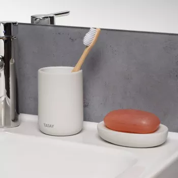 TATAY Soft Ceramic Tandenborstelhouder, Wit