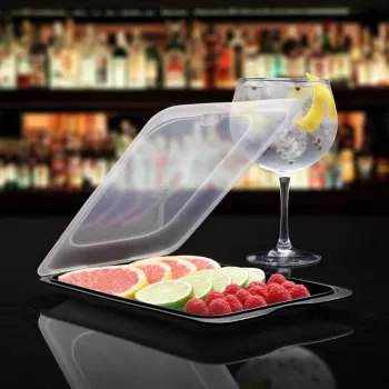 TATAY Bewaarcontainer voor fruit en sushi-cocktail 17x25,2x3,2 cm Zwart