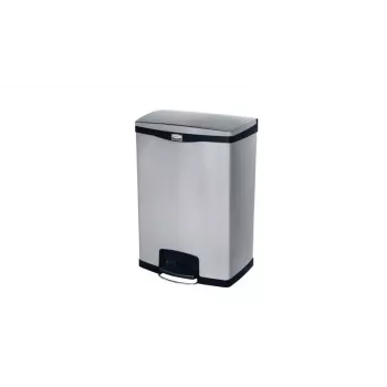 Rubbermaid Slim Jim 90L RVS pedaalemmer, zilver/zwart, voorpedaal 1901999
