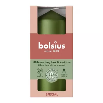 Bolsius kaars cilinder Ø120x58 mm, Metallic Green