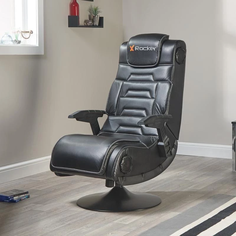 X Rocker Pro 4.1 gamestoel op voet met 2.1 surroundgeluid, trillingen, Bluetooth - zwart