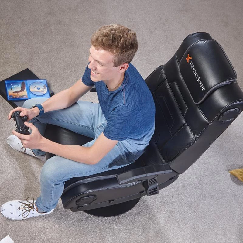 X Rocker Pro 4.1 gamestoel op voet met 2.1 surroundgeluid, trillingen, Bluetooth - zwart