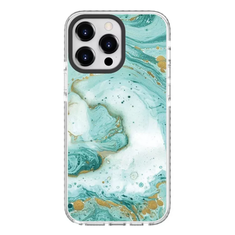 Evelatus Apple iPhone 15 Pro PC+TPU hoesje met MagSafe – blauw marmer
