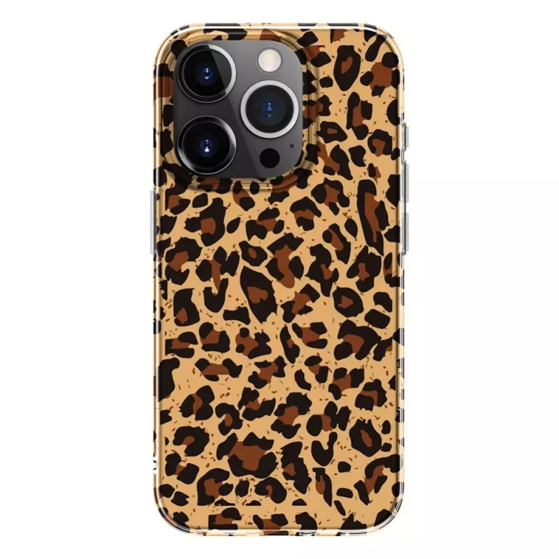 Evelatus Apple iPhone 15 Pro polycarbonaat hoesje luipaardpatroon