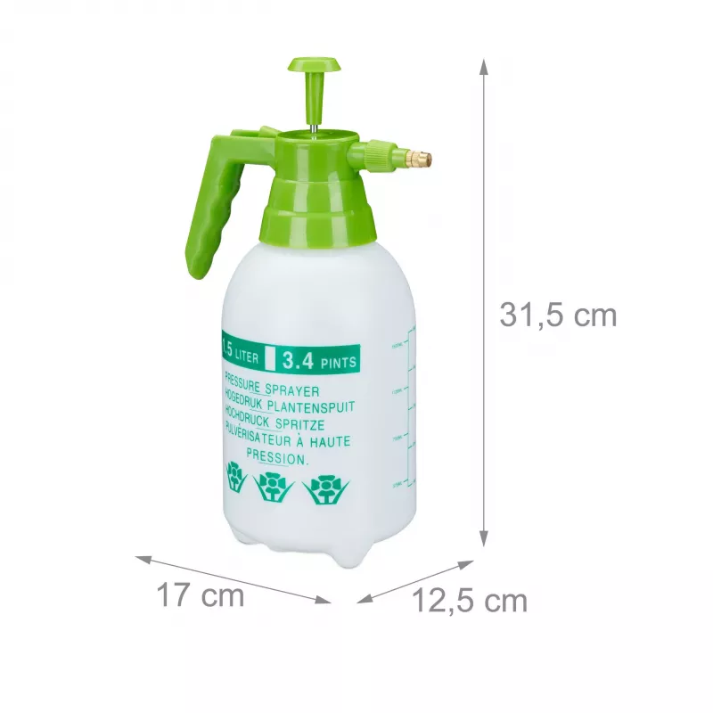 RELAXDAYS Drukspuitfles, 1,5 L, Wit/Groen
