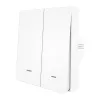 MOES ZS-B-EU2 ZigBee 2-kanaals lichtschakelaar, zonder nulleider, wit