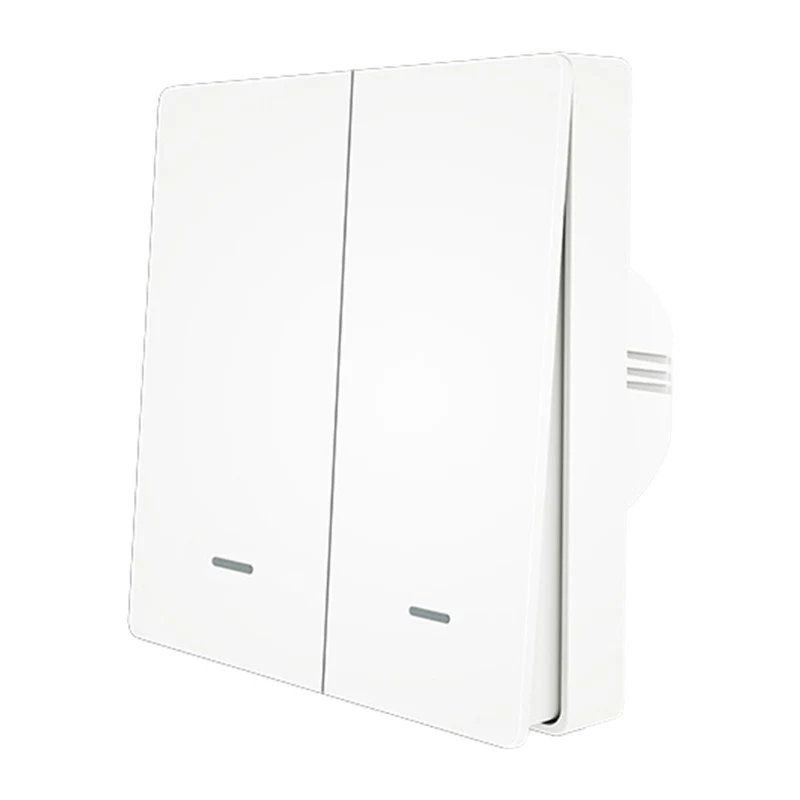 MOES ZS-B-EU2 ZigBee 2-kanaals lichtschakelaar, zonder nulleider, wit