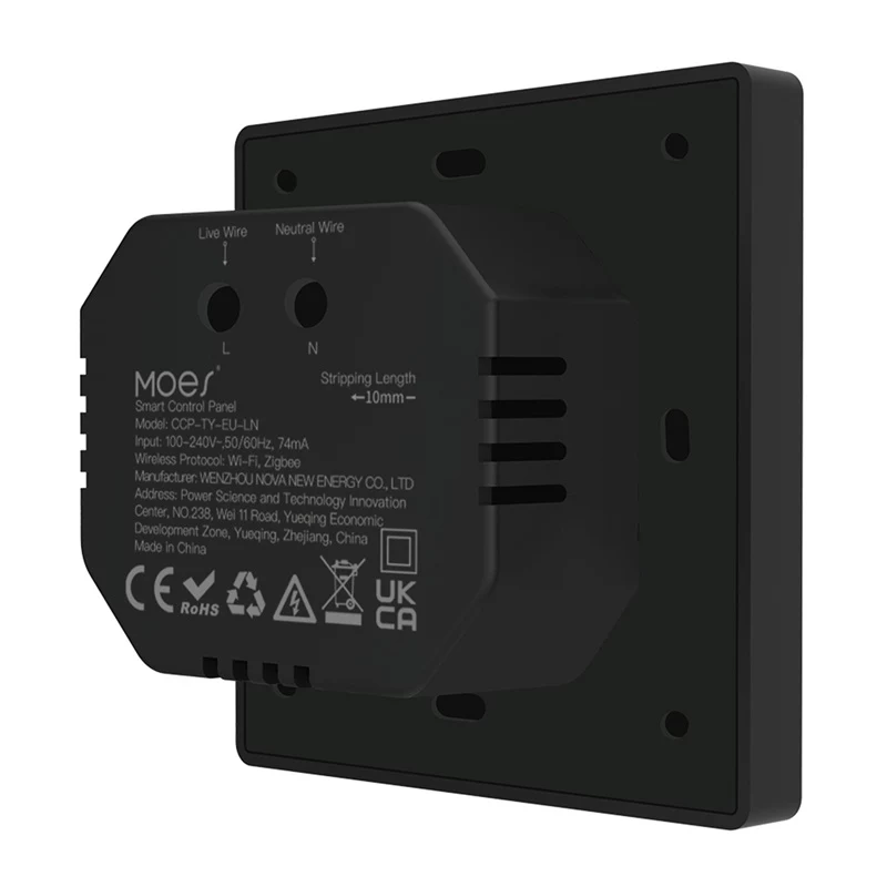 MOES CCP-TY-LN Wi-Fi/ZigBee-bedieningspaneel met 4 inch lcd-display