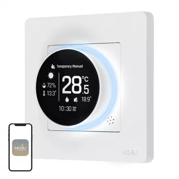 MOES ZHT-SR-GA ZigBee thermostaat voor waterverwarming, wit