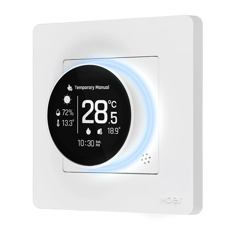 MOES ZHT-SR-GA ZigBee thermostaat voor waterverwarming, wit