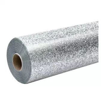 HTVRONT glitterfolie voor warmtetransfer, 30,5 cm x 90 cm (zilver)