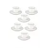 LA PORCELLANA BIANCA Teresa espressokopjes-set met schoteltjes, 90 ml, porselein, wit, 12 delen