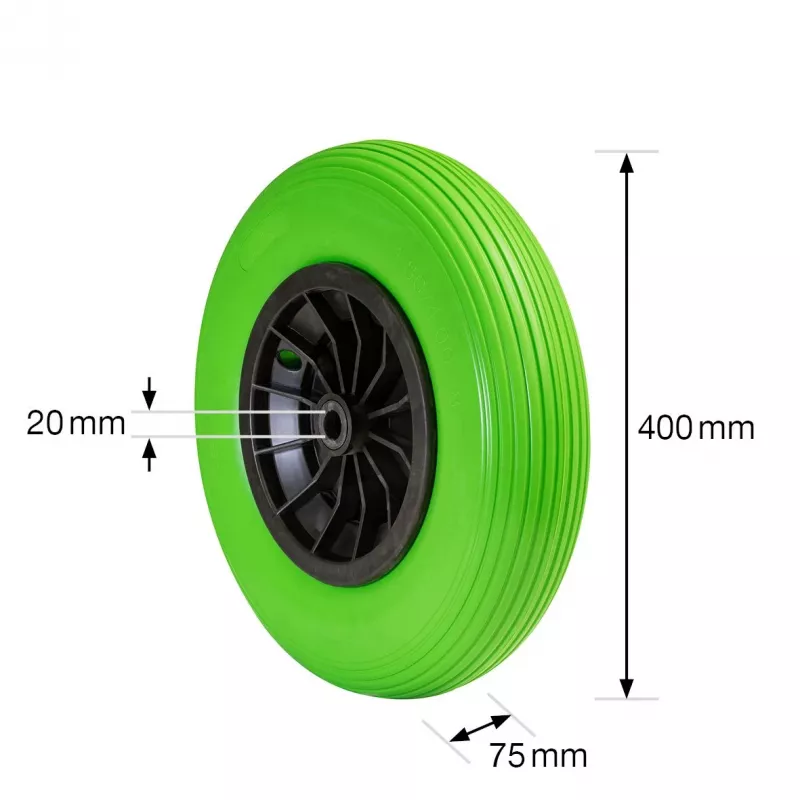 Wagner Design Yourself kruiwagenwiel volrubber RO 8402 groen 260 mm 120 kg 4840201