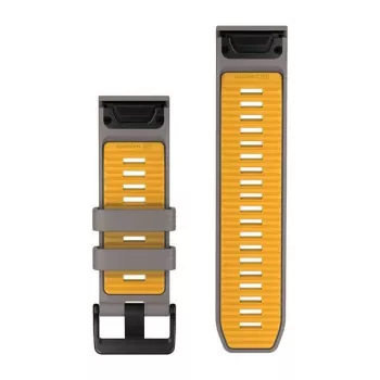Garmin QuickFit 26 mm siliconen band voor horloge leigrijs/geel 010-14508-02
