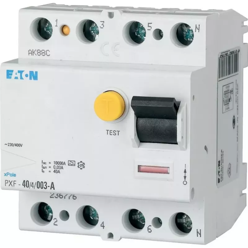 EATON PXF-40/4/003-B aardlekschakelaar, 40A, 4-polig, 30mA, type B 300299