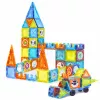 LEAN TOYS magnetische leerblokken met ramen en 3D-voertuigstickers, 138 stuks